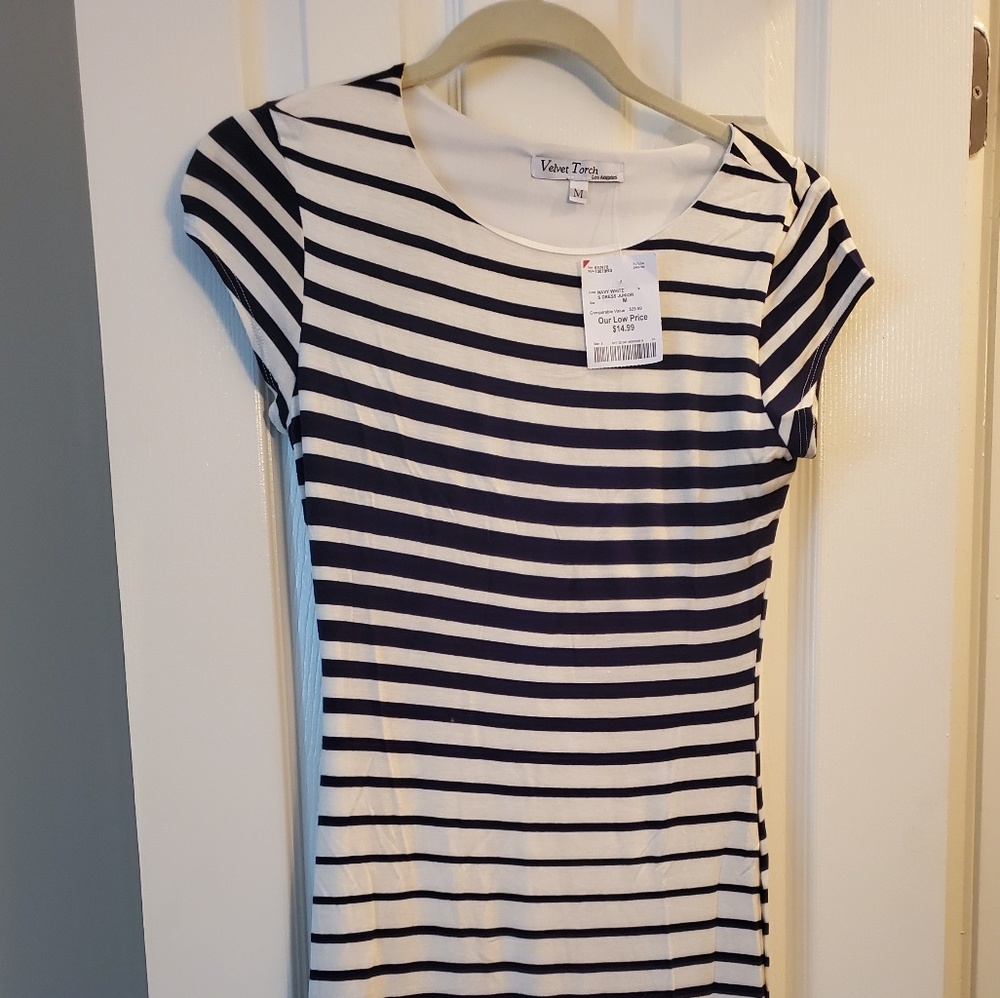 Navy Striped Dress